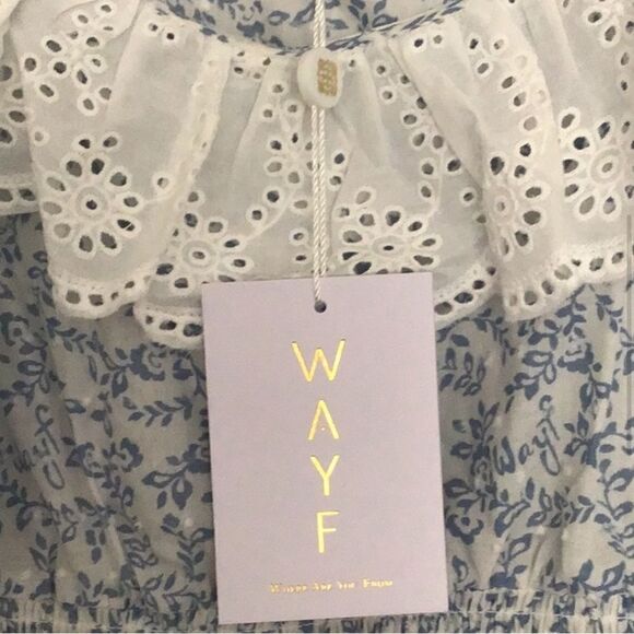 WAYF Hanita Eyelet Ruffle Smocked Top - Picture 4 of 7